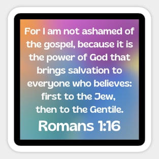 Bible Verse Romans 1:16 Sticker